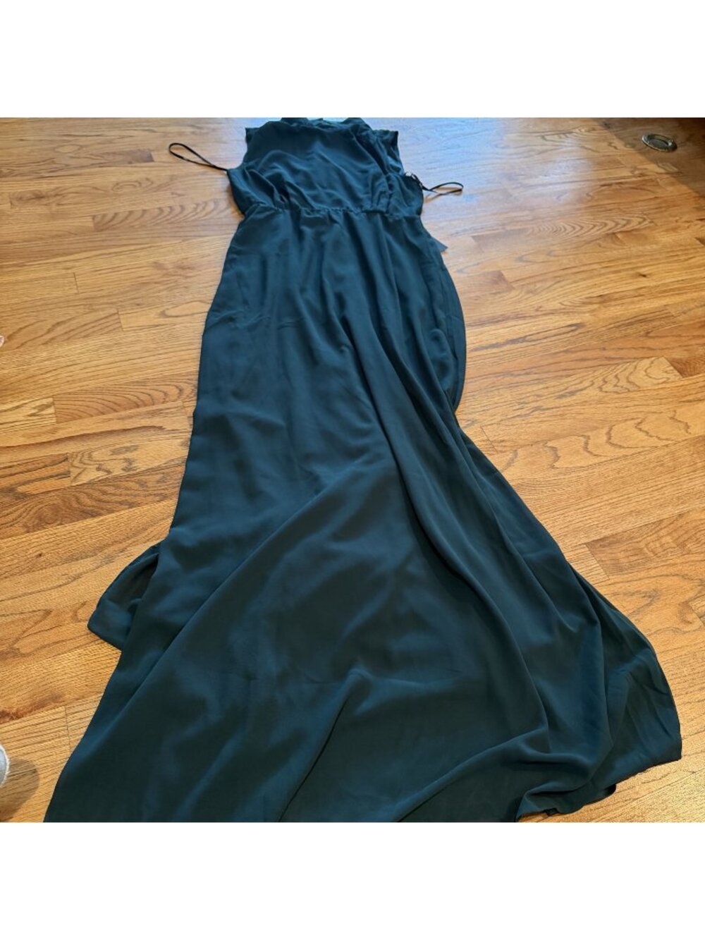 LULUS WOMENS ELEGANCE EMERALD GREEN CHIFFON MOCK NECK MAXI DRESS NEW MEDIUM
